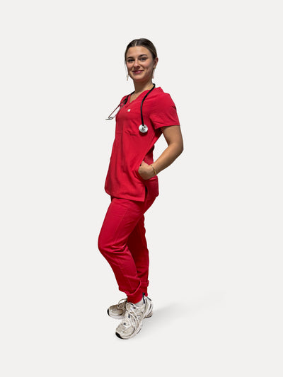 Women's V-neck scrubs set
